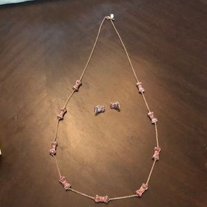 Kate Spade bow necklace and earrings set